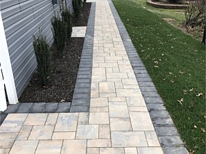cambridge driftwood ledgestone random pattern front walkway walk pavers 6x9 onyx border side house walks sidewalk new hyde park